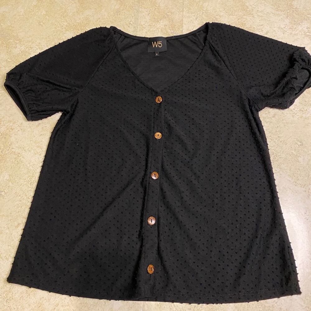 W5 Black button up shirt